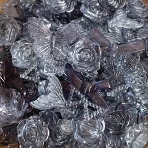 Μεικτά ημιδιαφανή ρητίνη charms μπαρόκ DIY είδη χειροτεχνίας φιόγκοι τριαντάφυλλα