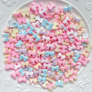 Cute mini resin bow charms flatback for nail art diy jewelry making craft accessories bulk