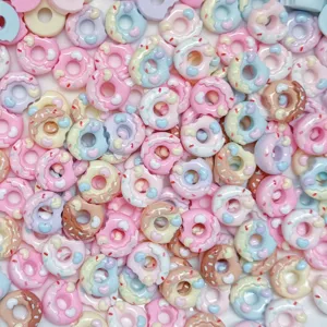 Mini resin donut charms flatback cabochons for DIY crafts nail art jewelry making