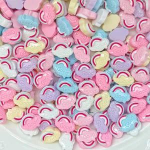 Colorful resin cloud rainbow charms flatbacks cute DIY nail art jewelry making materials