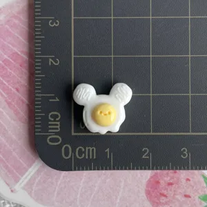 Mini resina uovo al tegamino Mickey forma DIY cabochon carino custodia telefono decoro