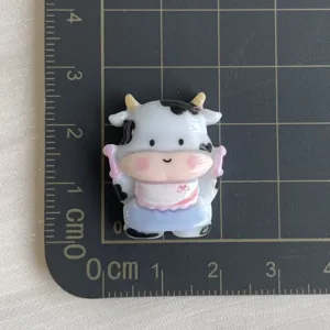 Leuke schattige koe hars flatback bedel voor DIY telefoonhoesje en haarklem decoratie