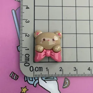 Ρητίνη αρκούδα φιόγκος cabochon για DIY θήκη τηλεφώνου τσιμπιδάκι αξεσουάρ χονδρική