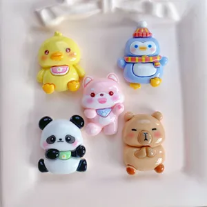 Glossy resin animal cabochons flatbacks for DIY phone case keychain hairpin crafts accessories