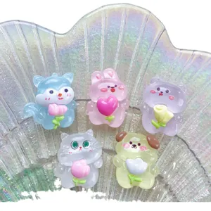 Ciondoli animali in resina simpatici cabochon di cartoni animati per fai da te accessori