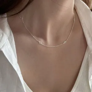 Collier chaîne ancre argent sterling S925 minimaliste clavicule élégant mode bijoux