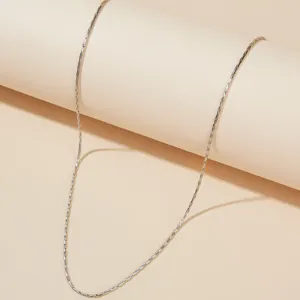 Elegante minimalistische zilveren titanium stalen schakelketting voor dames cadeau