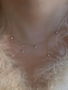 Stunning s925 silver zircon tassel necklace, elegant niche design light luxury jewelry.