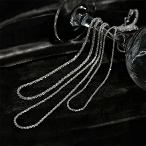S925 Sterling Silver Sparkling Starry Clavicle Chain Necklace Main View Display Elegant Style