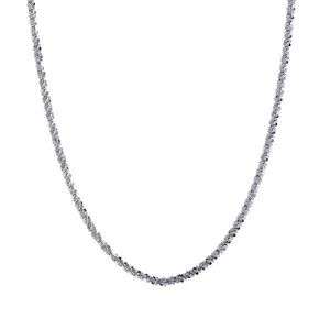 S925 sterling silver glittery starry chain necklace, elegant minimalist clavicle chain.