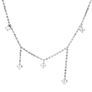 Sterling silver zircon tassel necklace women niche design lightweight luxury double layer clavicle chain