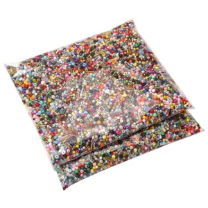 Grande confezione di perline di vetro e tubolari misti per braccialetti fai da te e accessori.