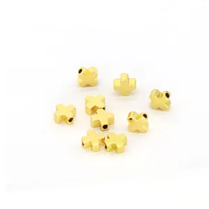 Goldene Kreuz Abstandshalter Perlen Metall Anhänger für Schmuckherstellung DIY