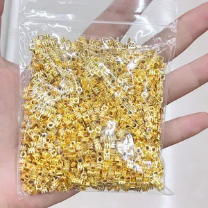 Gold Plated Square Spacer Beads Bulk Copper Loose Beads for DIY Bracelets Necklaces Jewelry
