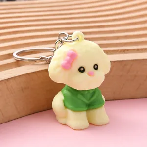 Carino portachiavi cane cartone animato ciondolo borsa, adorabile anello chiave cucciolo dolce