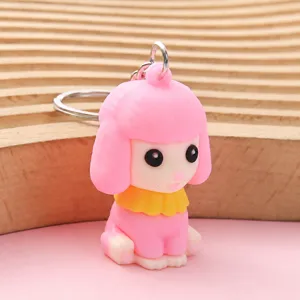 Simpatico portachiavi cane cartone animato rosa ciondolo borsa cucciolo metallo