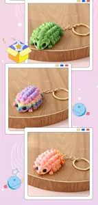 Portachiavi animale stampato 3D simpatico riccio colorato ciondolo borsa decorazione top