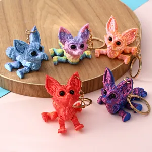 Simpatico portachiavi animale 3d cartone animato ciondolo borsa sfumato colorato chic
