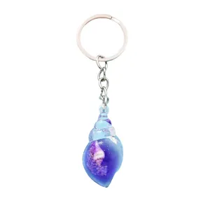 Acryl transparante lichtgevende schelp sleutelhanger hanger tas auto accessoire cadeau.