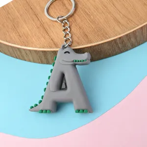 Adorable porte-clés lettre A crocodile, pendentif de sac élégant et accessoire de clé de voiture.