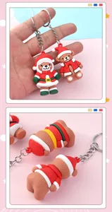 Christmas bear keychain cute holiday doll bag pendant festive gift key ring accessory