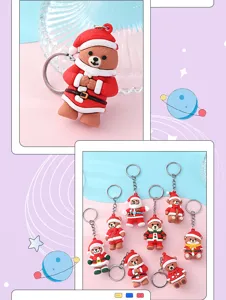 Christmas bear keychain detail showing cute holiday pendant style and metal ring accessories.