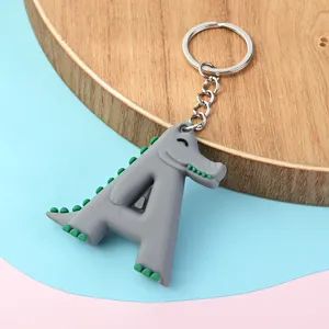 Porte-clés crocodile lettre alphabet A sac pendentif anneau métal accessoire mignon