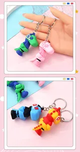 Kreativer Cartoon Dinosaurier Schlüsselanhänger weiches Gummi Taschenanhänger Geschenk