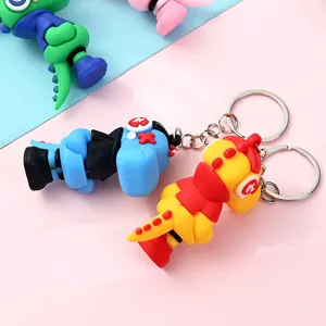 Niedlicher Cartoon Dinosaurier Schlüsselanhänger weich Gummi Tasche Anhänger Geschenk
