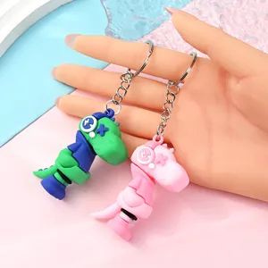 Süßer Cartoon Dinosaurier Schlüsselanhänger weicher Gummi Anhänger Tasche Zubehör Geschenk