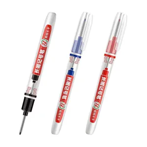 Set of three long-nib markers for deep hole marking in woodworking projects