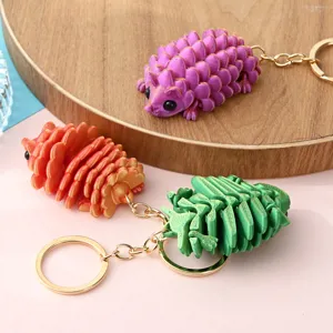 Simpatico portachiavi riccio snodato 3D ciondolo borsa in metallo per donne regali creativi originali