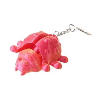 3D geprint beweegbaar rood lieveheersbeestje sleutelhanger rugzak charm cadeau