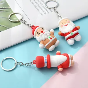 Süßer Weihnachtsmann Schlüsselanhänger Geschenk, schöne Silikon Anhänger für Tasche.