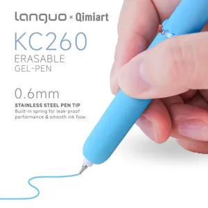 Λεπτομέρεια μπλε στυλό gel που σβήνει με μύτη 0,6mm από ανοξείδωτο χάλυβα για ομαλή γραφή