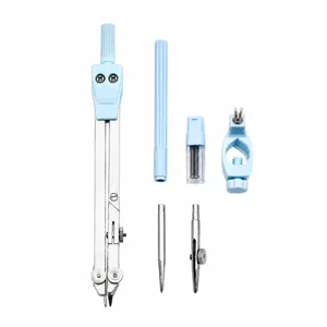 Set de Compas pour Étudiants Outil de Dessin Compas de Dessin en Métal Avec Boîte de Recharges Papeterie d'Examen Scolaire pour Enfants