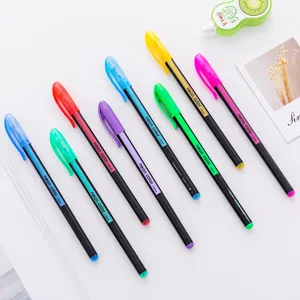 Set of 8 vibrant neon glitter gel pens with 1.0mm tips for creative journaling