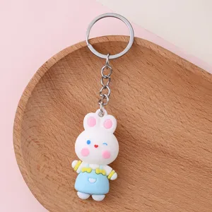 Simpatico cartone animato coniglietto portachiavi anello metallo ciondolo mini borsa regalo