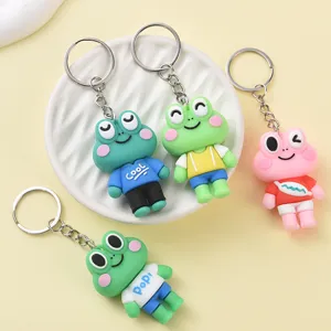Niedlicher Cartoon Frosch Schlüsselanhänger Kreativer PVC Stressabbau Quetsch Kröte Anhänger Rucksack Pärchen Geschenk