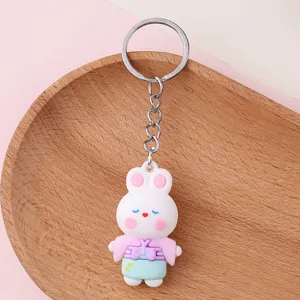 Carino cartone animato coniglietto portachiavi silicone borsa ciondolo auto regalo nuovo