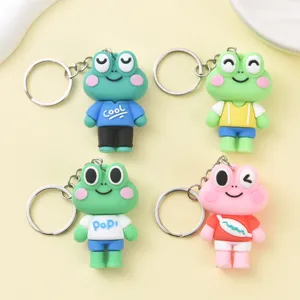 Niedlicher Cartoon Frosch Schlüsselanhänger kreativer Stressabbau Taschenanhänger Set
