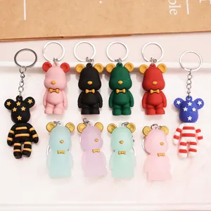 Süßer Cartoon Bär Schlüsselanhänger bunte PVC Tasche Anhänger Auto Schlüsselring Dekoration