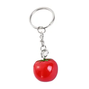 Suesse simulierte rote Tomate Schluesselanhaenger Fruchtharz Beutelanhaenger Ring