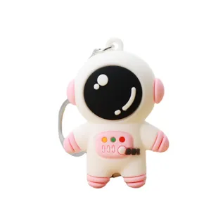 Cute silicone astronaut keychain backpack pendant car key ring accessory for cute gifts.