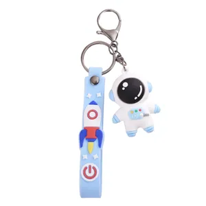 Süßer Cartoon Astronaut Schlüsselanhänger für Autoschlüssel, Silikon Spaceman Taschenanhänger.