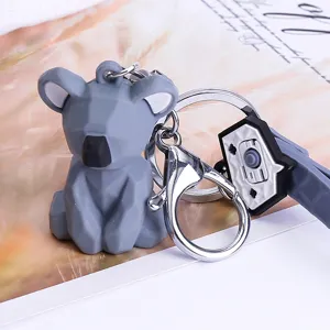 Cute geometric koala keychain grey animal bag pendant metal keyring lovely accessory gift