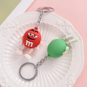 Cute cartoon character keychain couple metal bag pendant creative mini accessory for car keys.