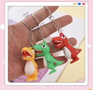 Simpatici portachiavi dinosauro cartone animato gomma morbida ciondolo regalo carino