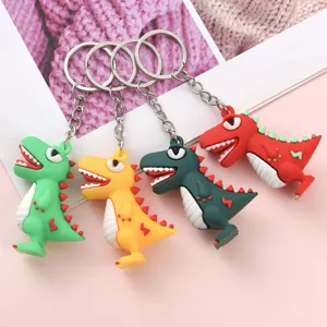 Portachiavi in PVC con Dinosauro Cartone Animato Ciondolo a Forma di Animale Carino in Colla Morbida per Zaino Borsa Regalo