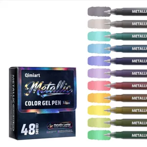 Premium 48 Colors Metallic Gel Pens Set with 1.0mm Fine Tip for Drawing and Art Craft